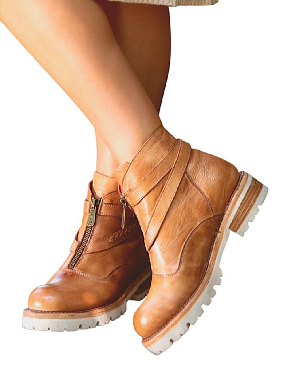 BED/STU Dessa Booties Tan Rustic